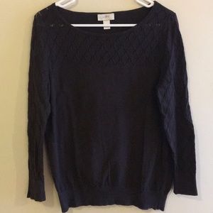 LOFT Knit Sweater with Diamond Pattern